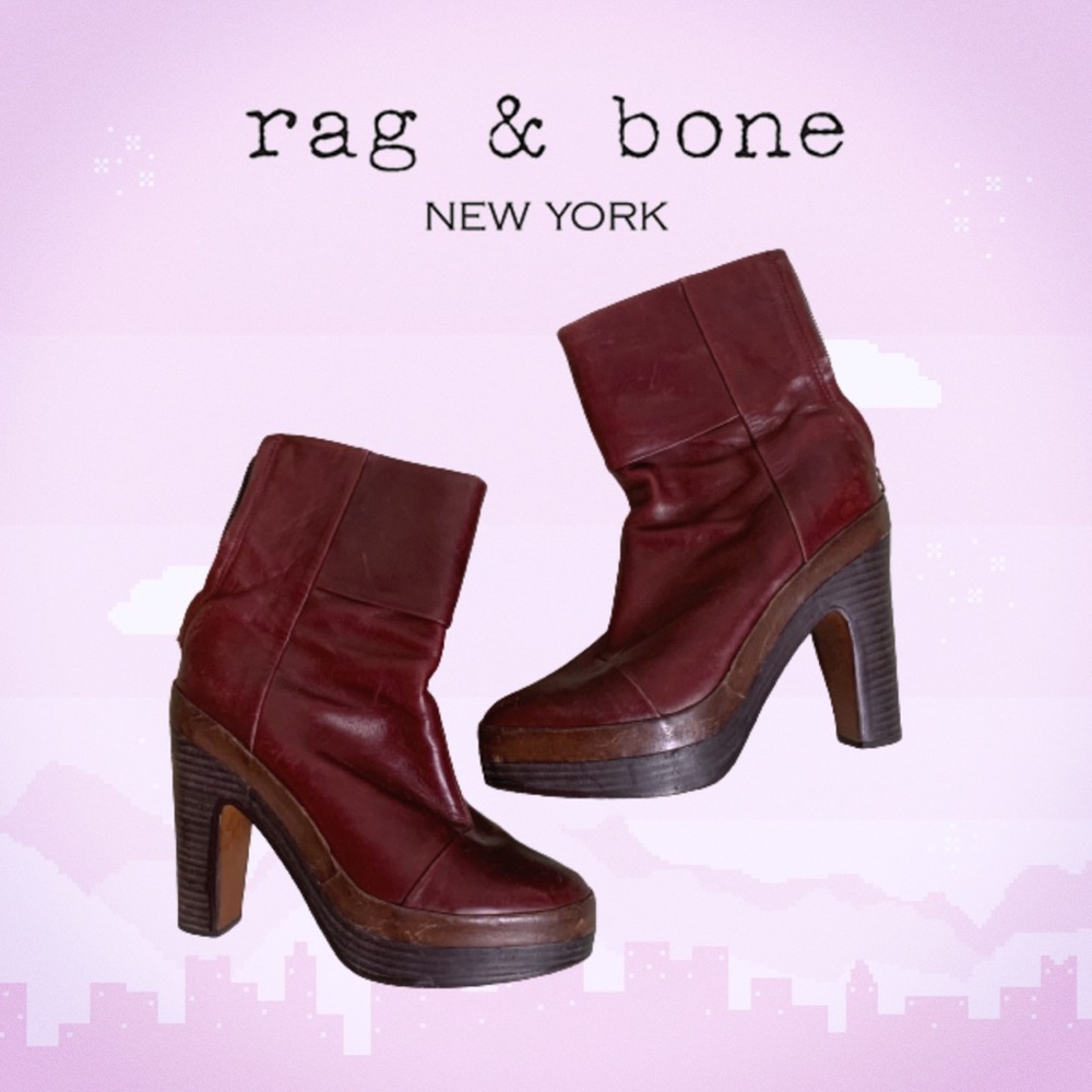 Rag & Bone Maroon Boot Heels